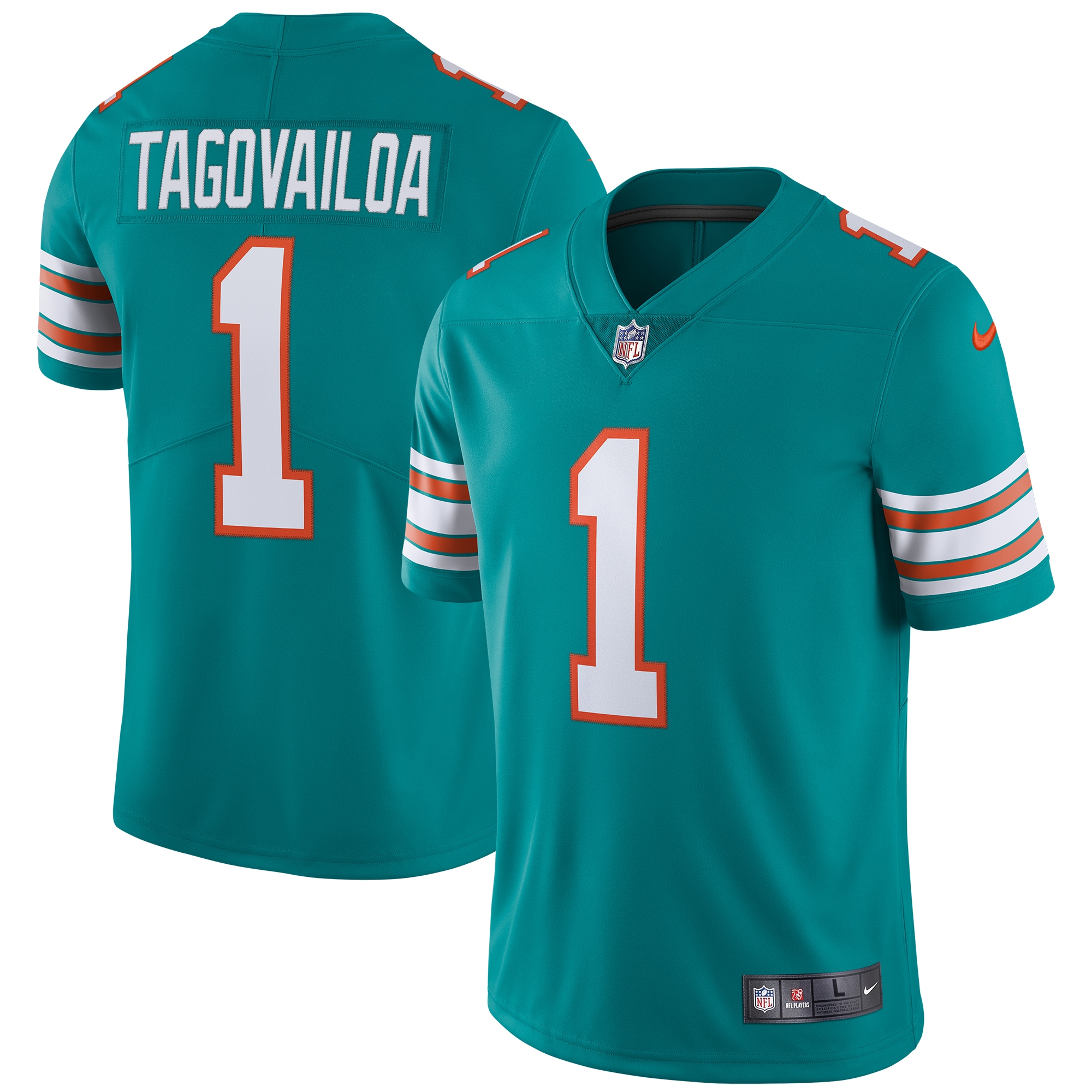 Tua Tagovailoa Miami Dolphins Alternate Vapor Limited Jersey – Aqua