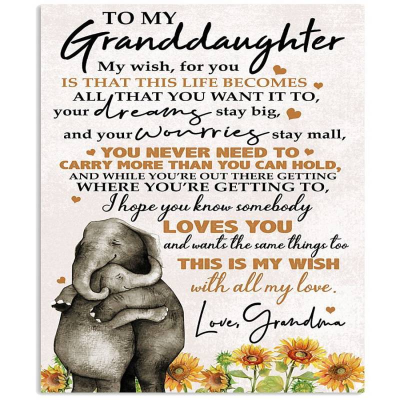 Lovely Elephant Messages For Granddaughter From Grandma Vertical Poster