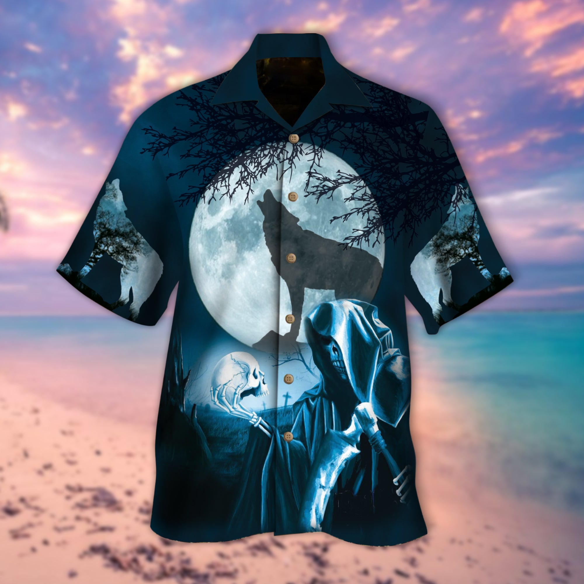 Moonlight Death Skull Hawaii Lover Hawaii Shirt For Men Women Ha83742