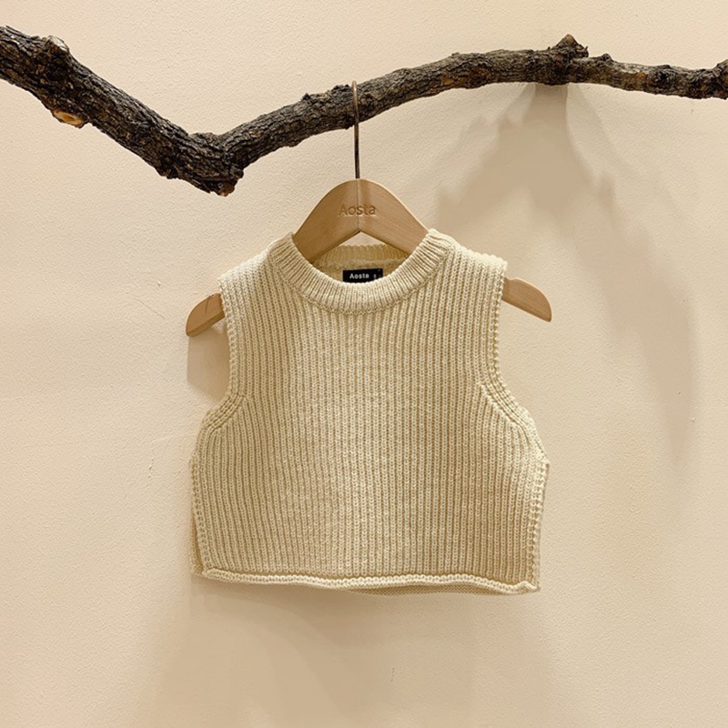 Baby Girls Sweaters Baby Girl Solid Sleeveless Pullover Vest Baby Boys Sweaters Knit Vest Kids Toddler Autumn Outerwear alx