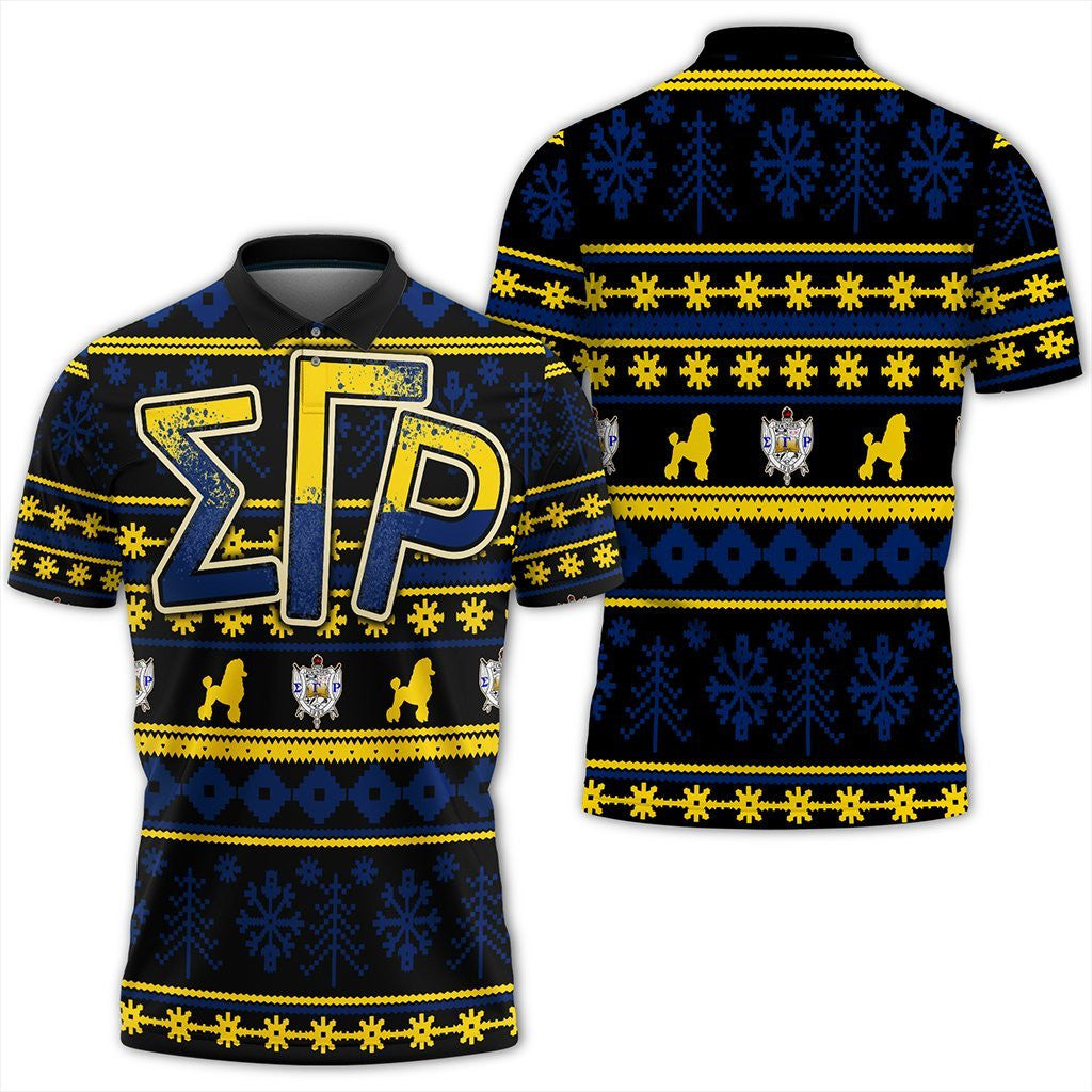 Sorority Polo – Sigma Gamma Rho Christmas Splatters Style Polo Shirt