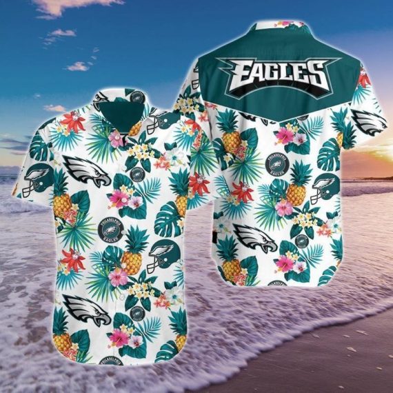 Best Philadelphia Eagles Hawaii Aloha Short Sleeves Shirt For Hot Fans Ha48592