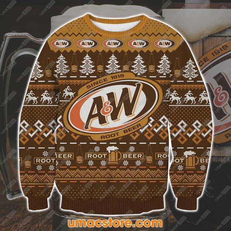 A&W Root Beer Print Ugly Christmas Sweatshirt