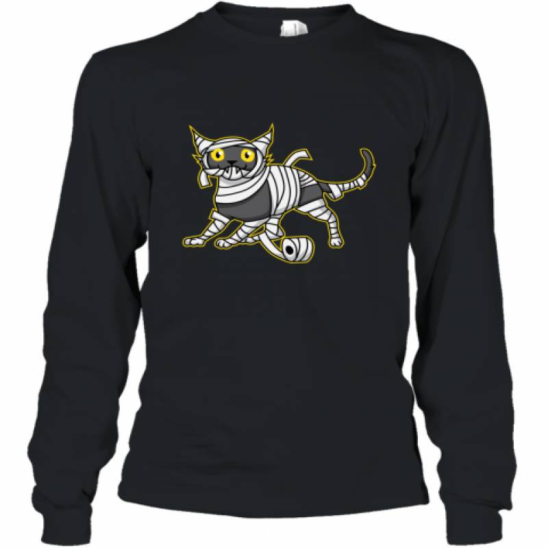 Cat Mummy Design Halloween Kitten shirt Long Sleeve T-Shirt