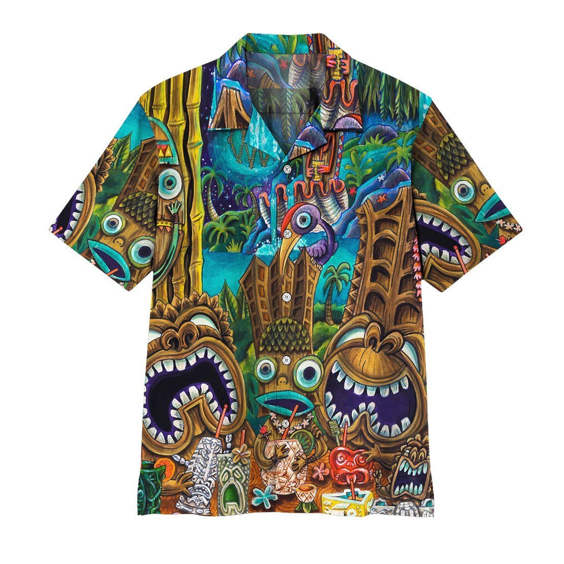 Tiki At Jungle Night Hawaii Shirt Ha103506