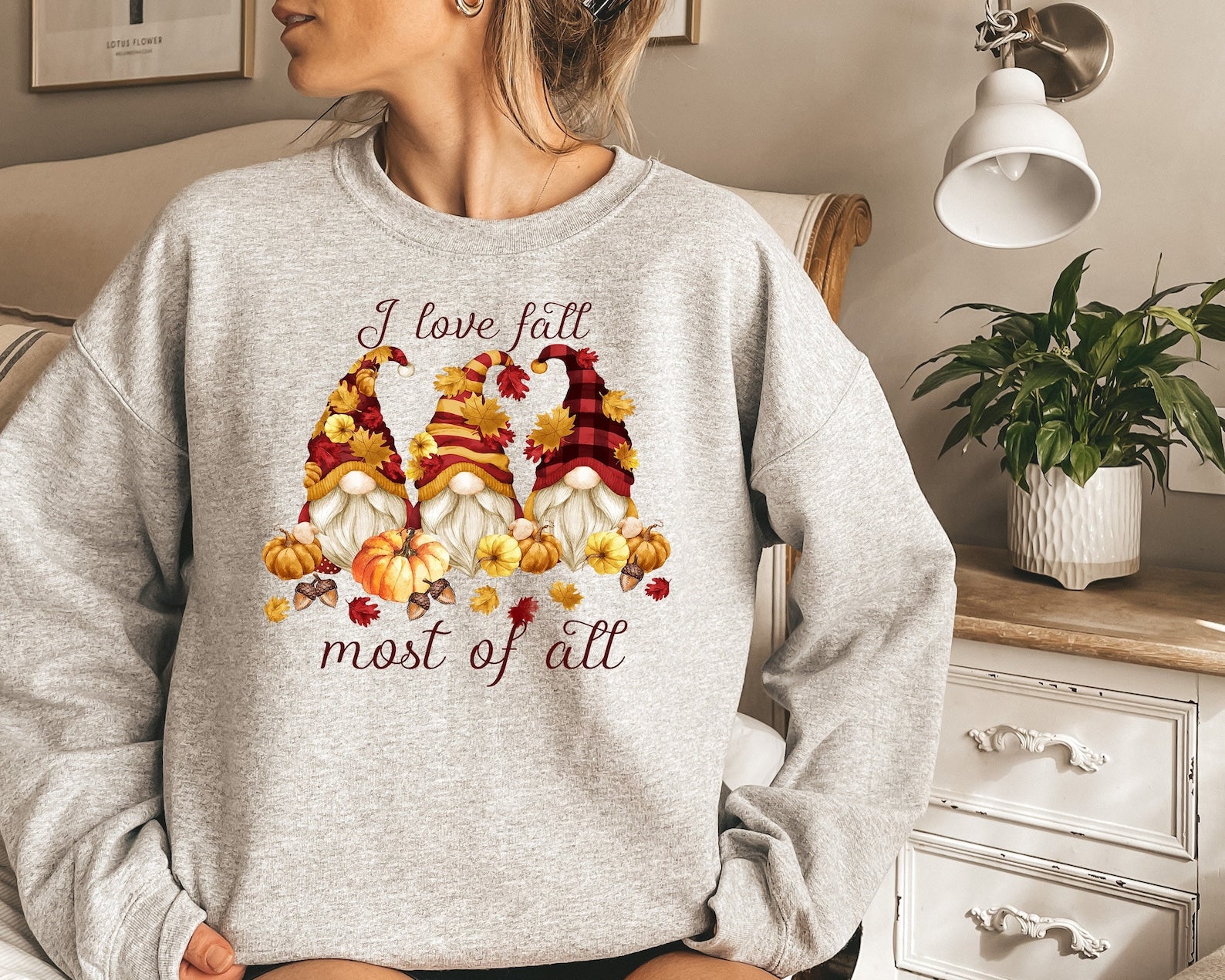 I Love Fall Most Of All Sweatshirt Halloween 2D Crewneck Sweatshirt All Over Print Sweatshirt For Women Sweatshirt For Men Sws3594