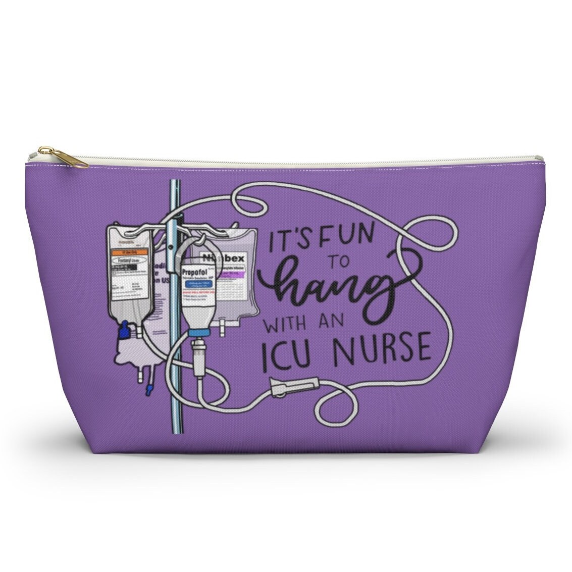 Hang with an ICU nurse Small Accessory Pouch Bag, Gift for Nurse, funny nursing gift ideas, Cute nursing school graduation Gift for Graduate