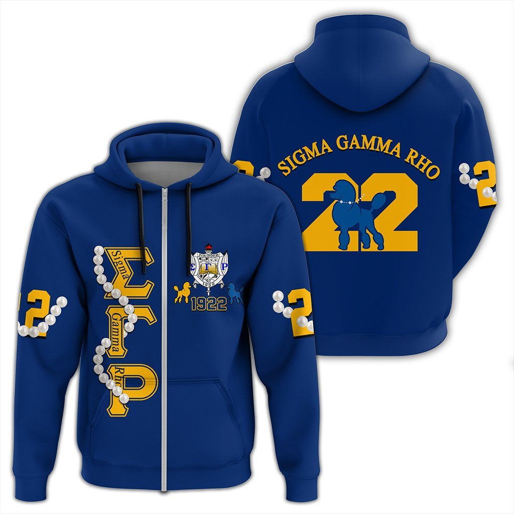 Sorority Hoodie – Sigma Gamma Rho Pearl Blue Zip Hoodie