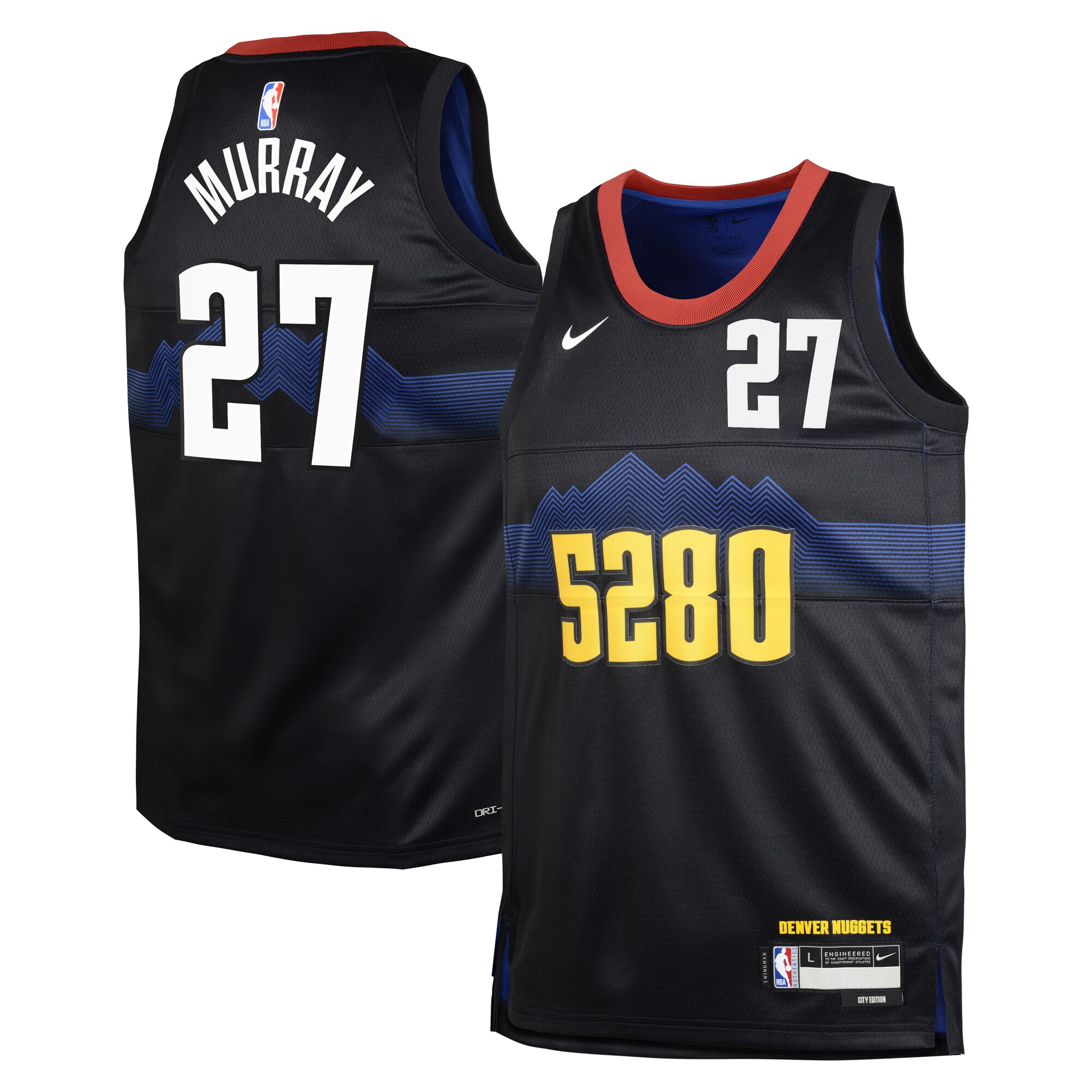 Denver Nuggets City Edition Swingman Jersey 23 – Black – Jamal Murray – Youth