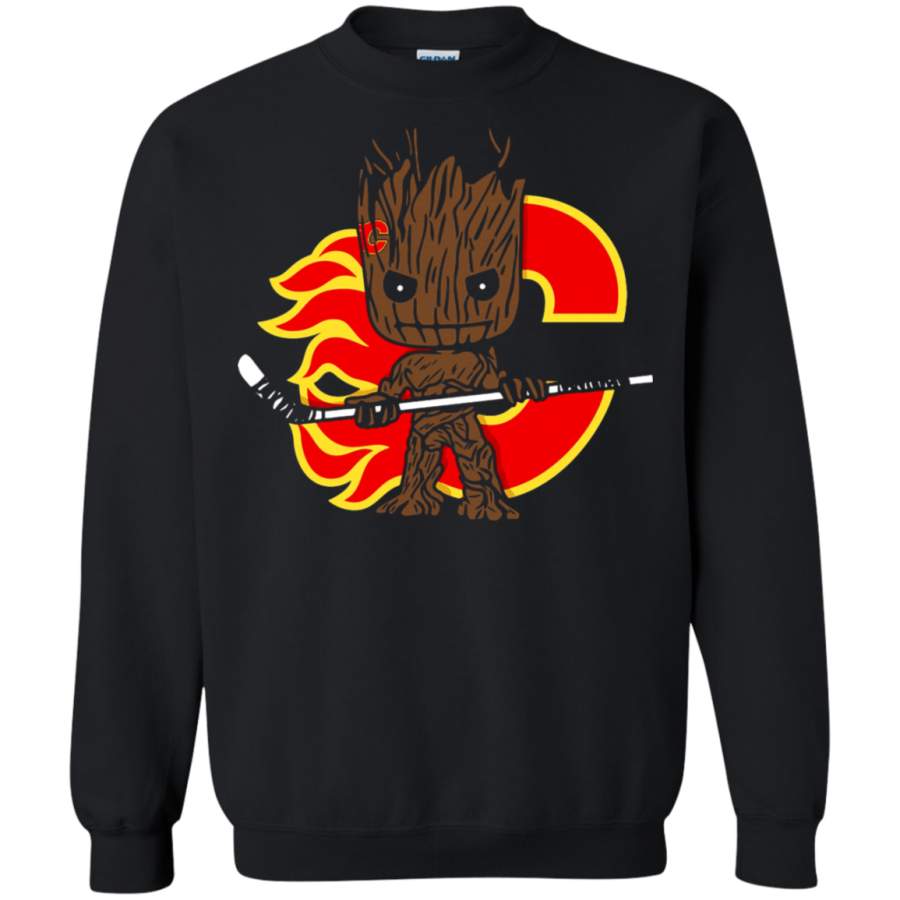 AGR Groot I Am Ice Hockey Player Team Calgary Flames Sweatshirt