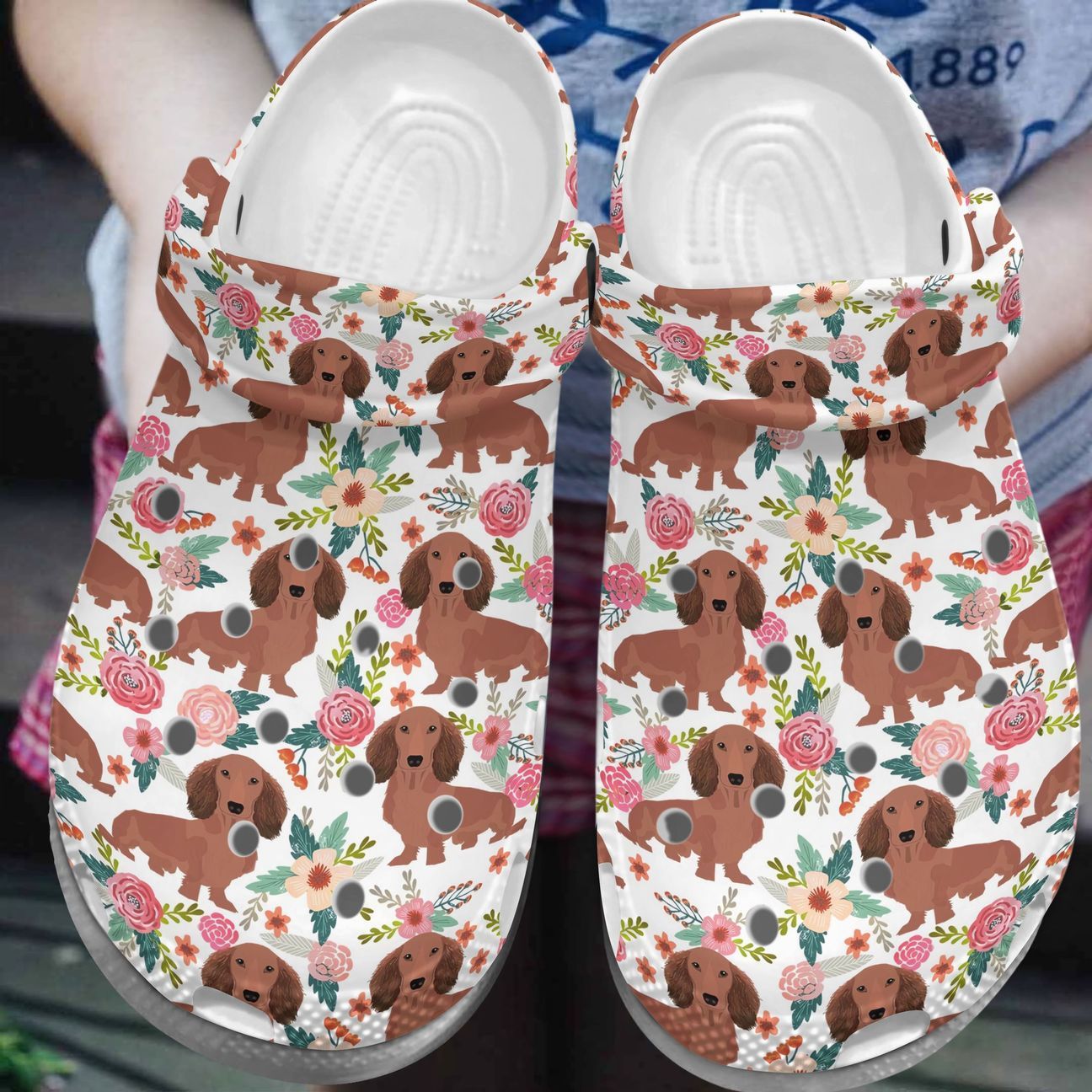 Dachshund Personalized Clog, Custom Name, Text, Color, Number Fashion Style For Women, Men, Kid, Print 3D Dachshund Dog Pattern