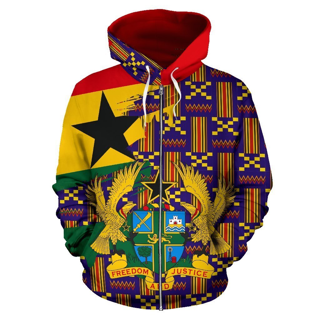 Greek Life Hoodie – Kente Modern Pattern Zip Hoodie – Gash Style