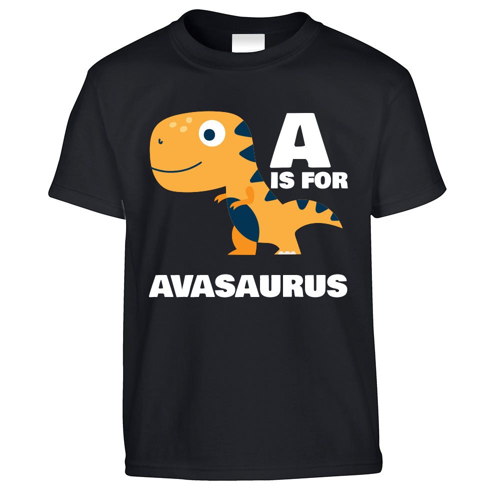 A Is For Ava-Saurus Dinosaur Kids T Shirt