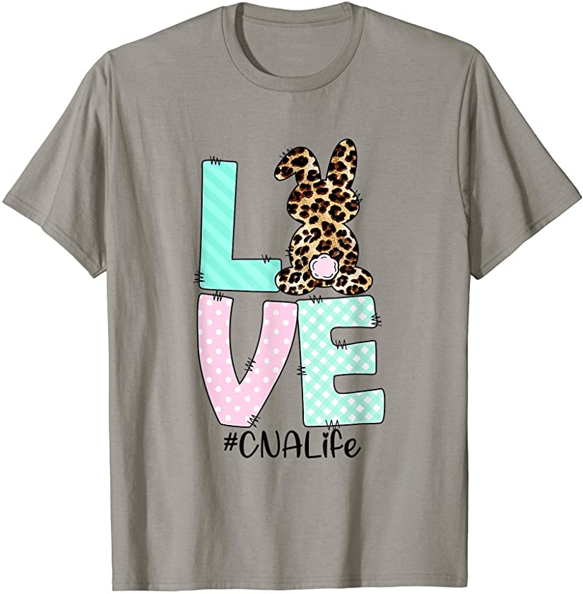 Love CNA Life Leopard Bunny Nursing Lovers Easter Day Tees T-Shirt