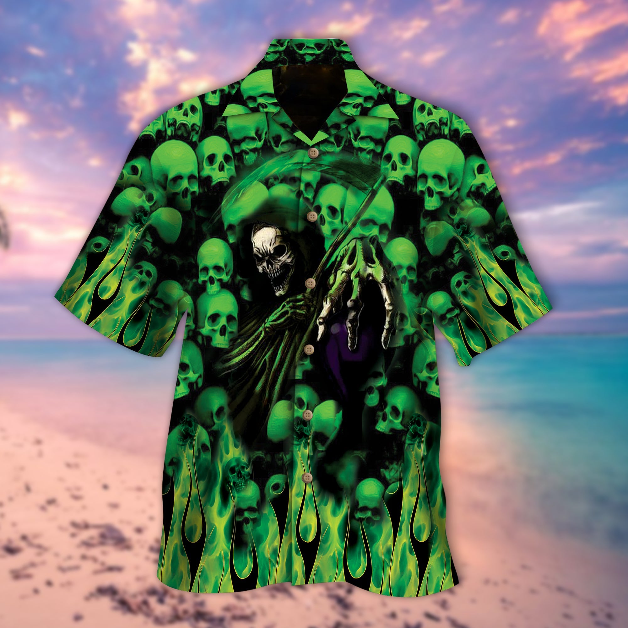 Skull Green Hawaii Lover Hawaii Shirt For Men Women Ha52359