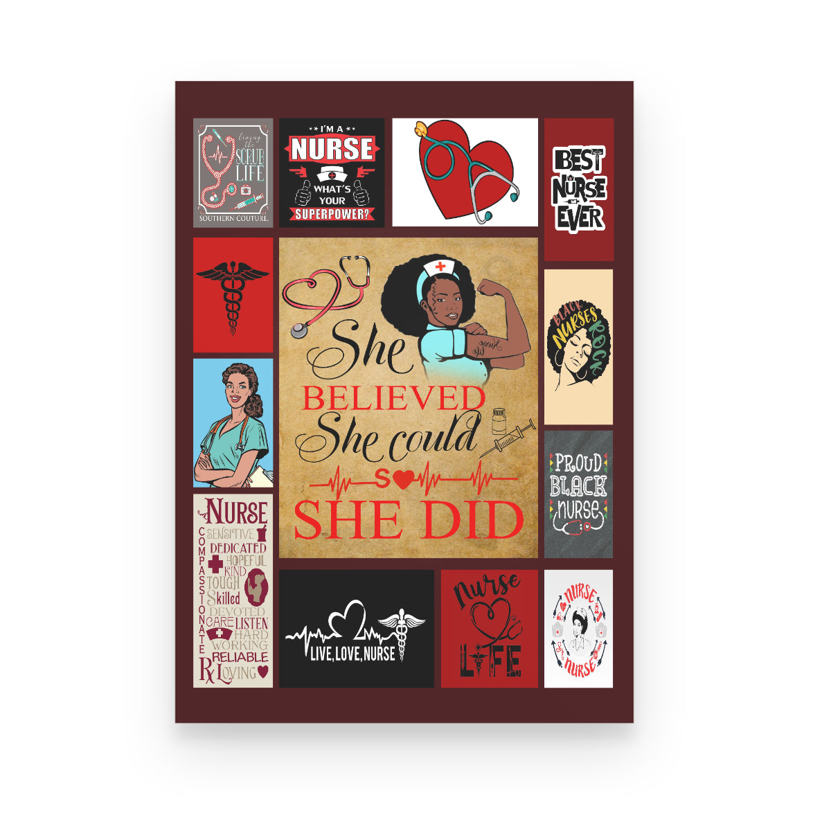 Black Nurse Gift Poster Canvas
