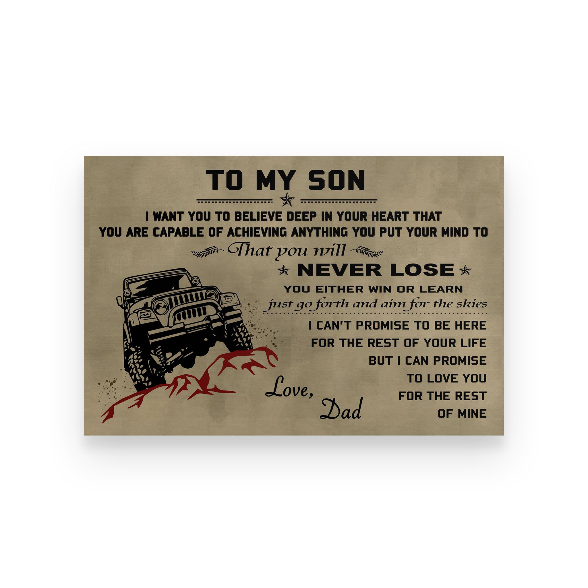 driver poster dad to son never lose