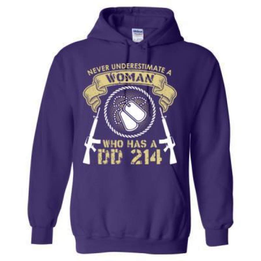 AGR Never Underestimate A Woman Who Has A Dd 214 – Heavy Blend™ Hooded Sweatshirt