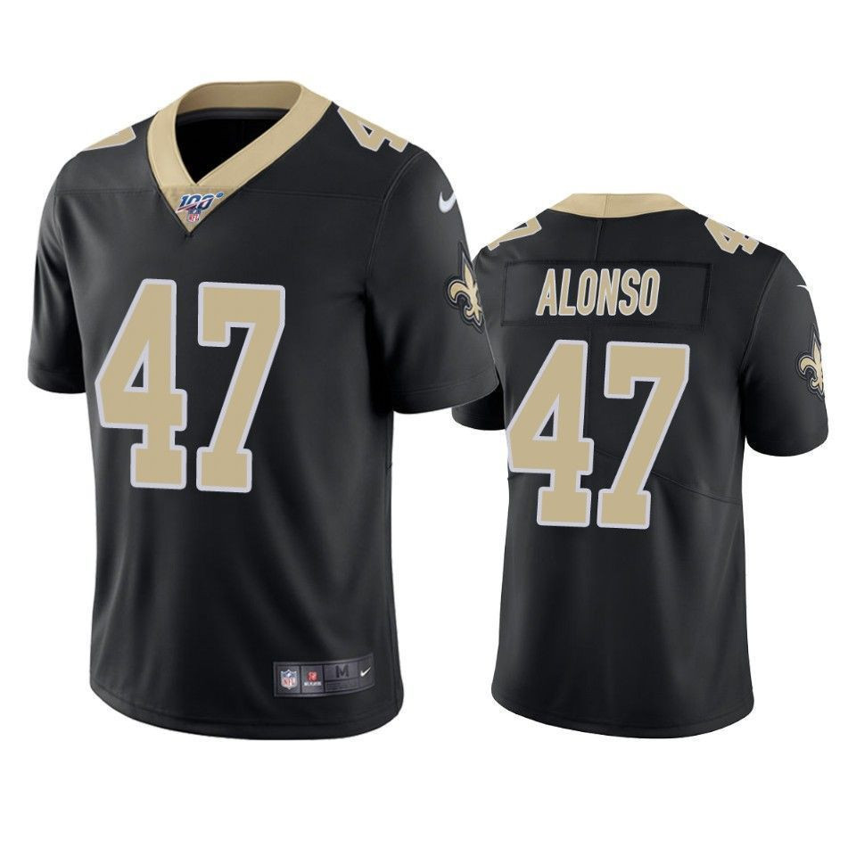 New Orleans Saints Kiko Alonso Black 100Th Season Vapor Limited 3D Jersey