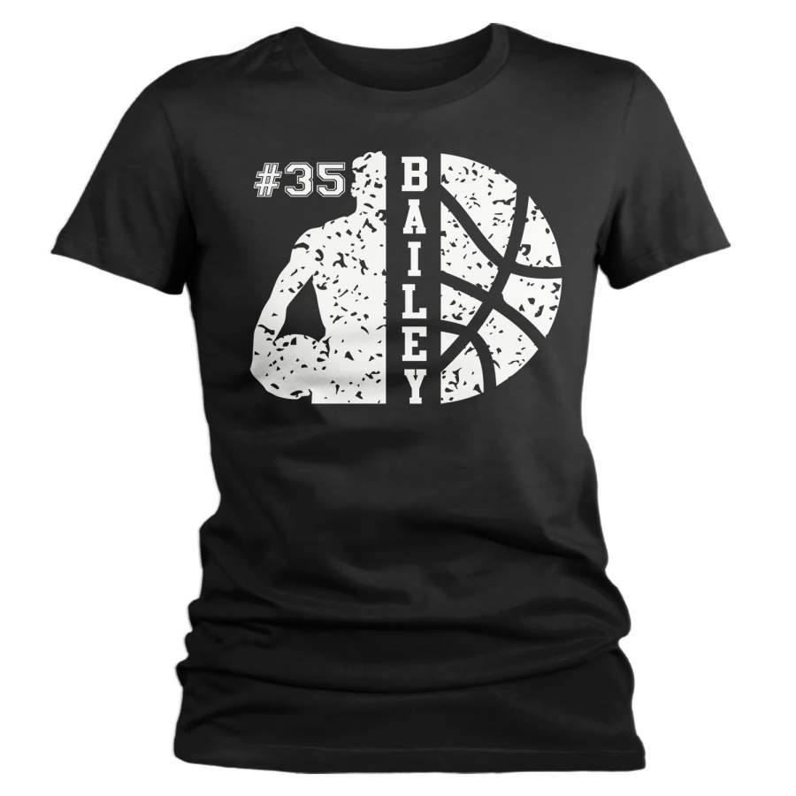 Women’s Personalized Basketball T Shirt Custom Basketball Shirts Basketball Mom T Shirt Personalized Shirts