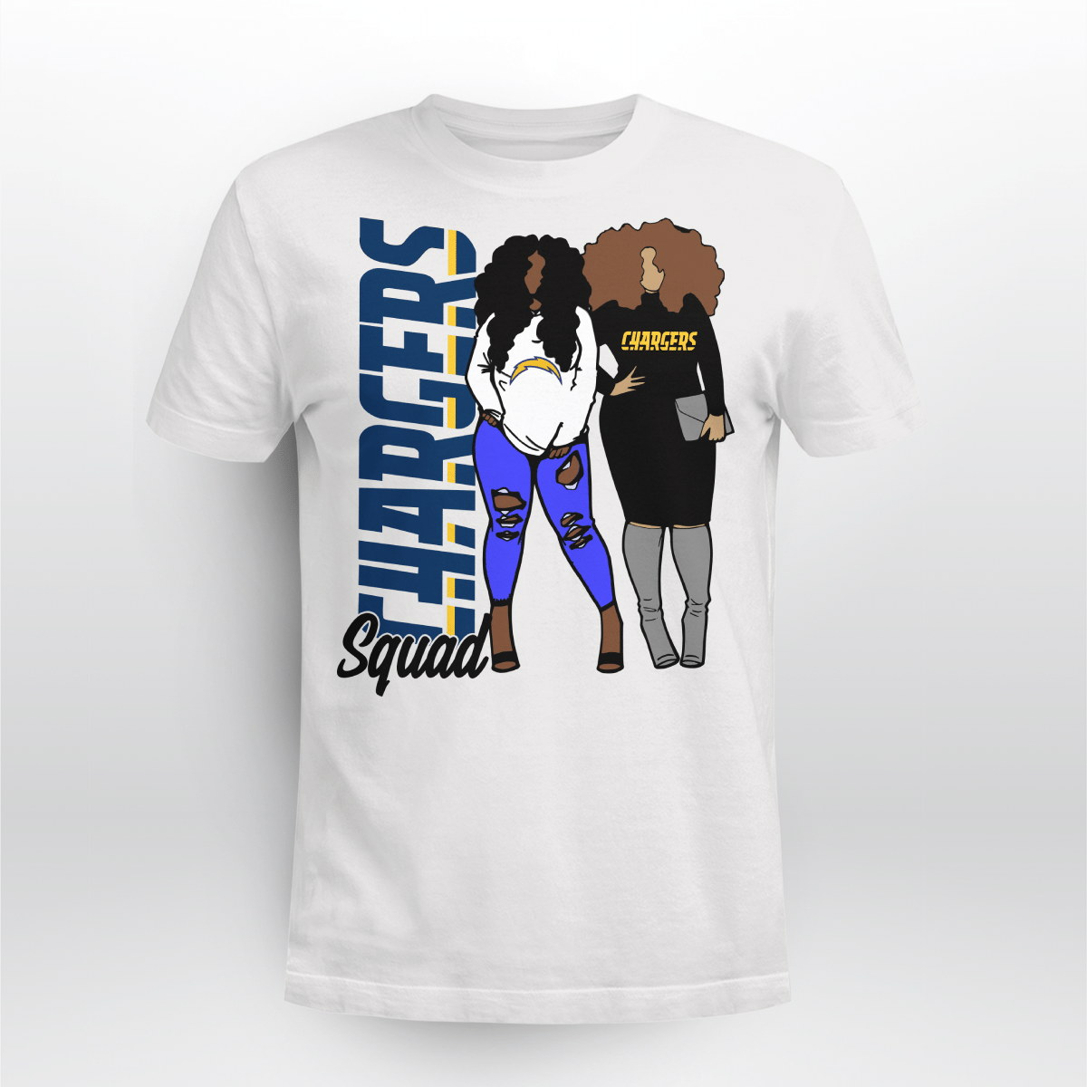 Los Angeles Chargers Squad Tshirt For Black Girls Shirt Los Angeles Chargers Squad Black Girl Shirt