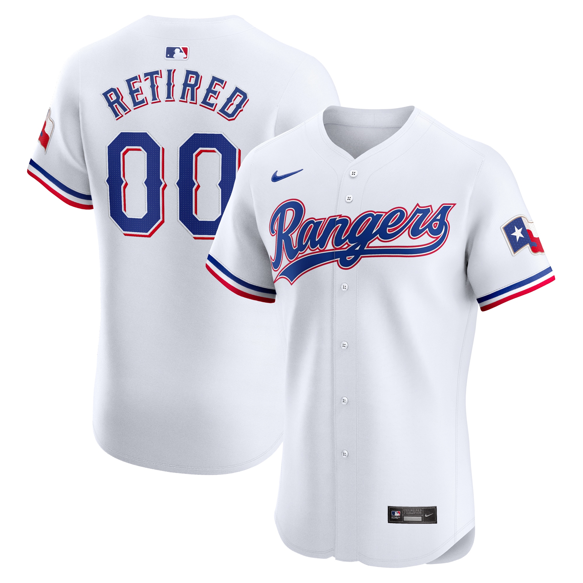 Texas Rangers Home Elite Pick-A-Player Retired Roster Jersey – White