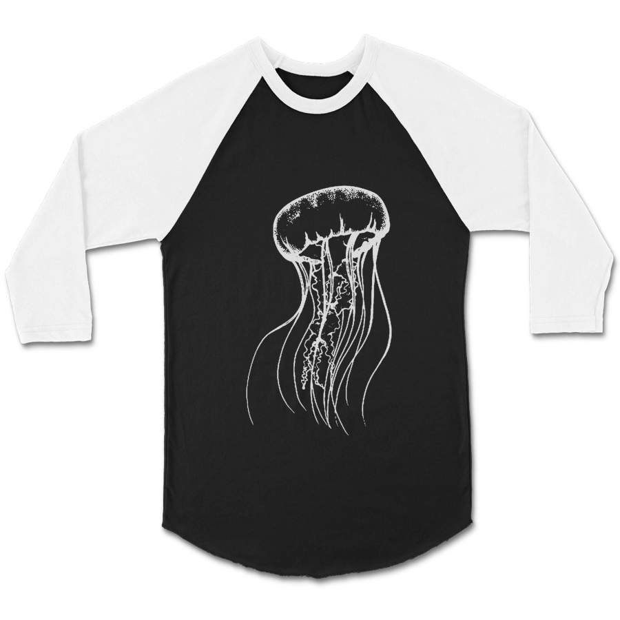 Jellyfish Vintage Tattoo Flash FreakFly Design CPY Unisex 3/4 Sleeve Baseball Tee T-Shirt