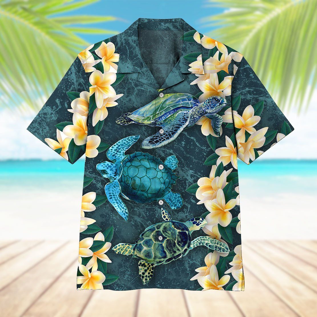 Plumeria Turtle Hawaiian Shirt – For Men And Women