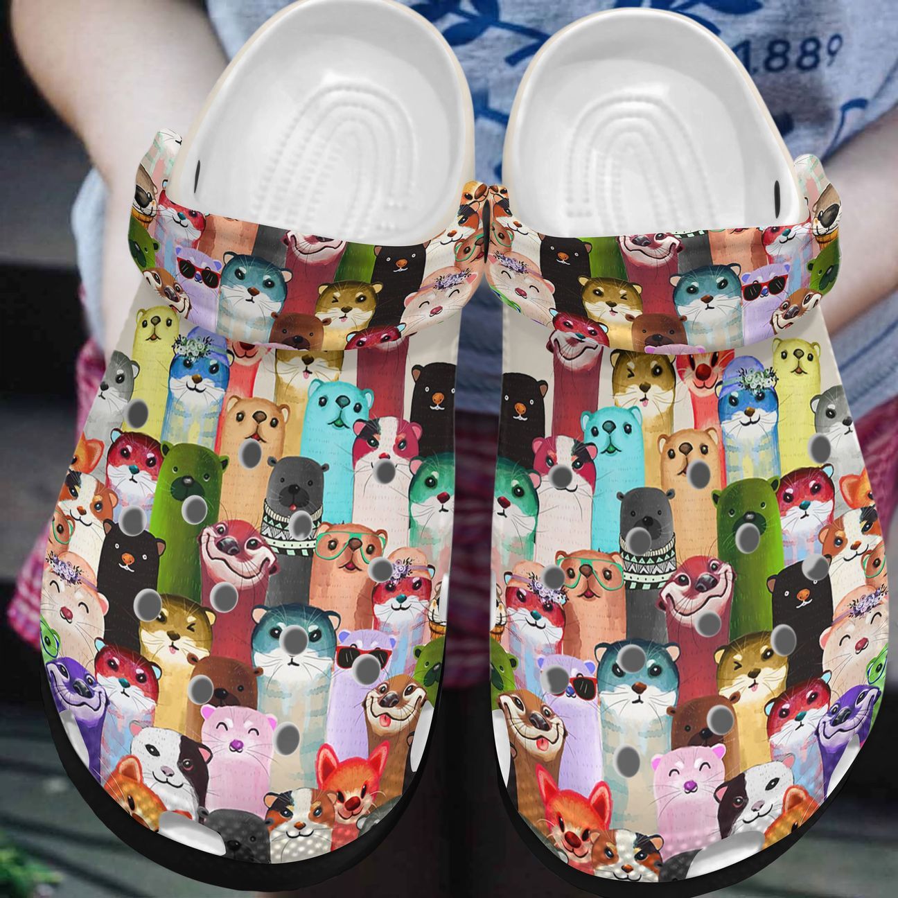 Otter Personalized Clog, Custom Name, Text, Color, Number Fashion Style For Women, Men, Kid, Print 3D Colorful Otter Pattern