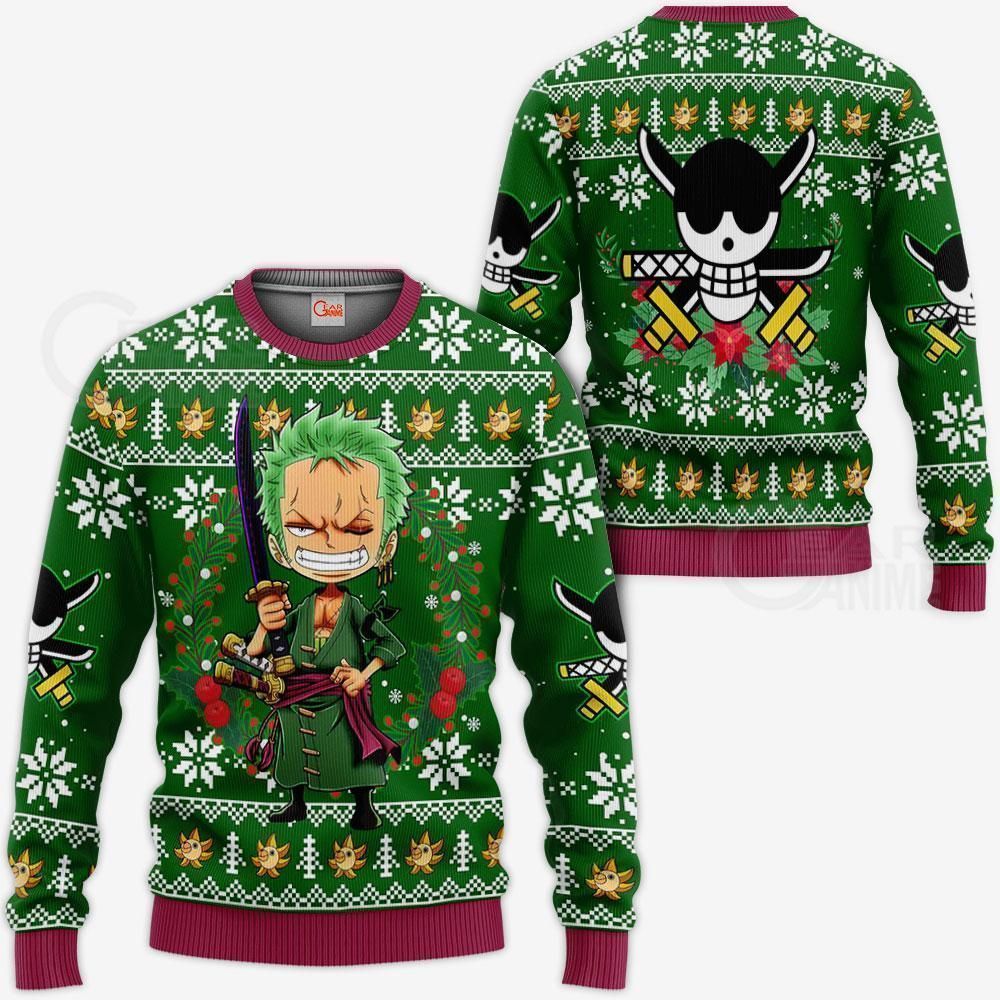 Zoro Ugly Christmas Sweater One Piece Anime Xmas