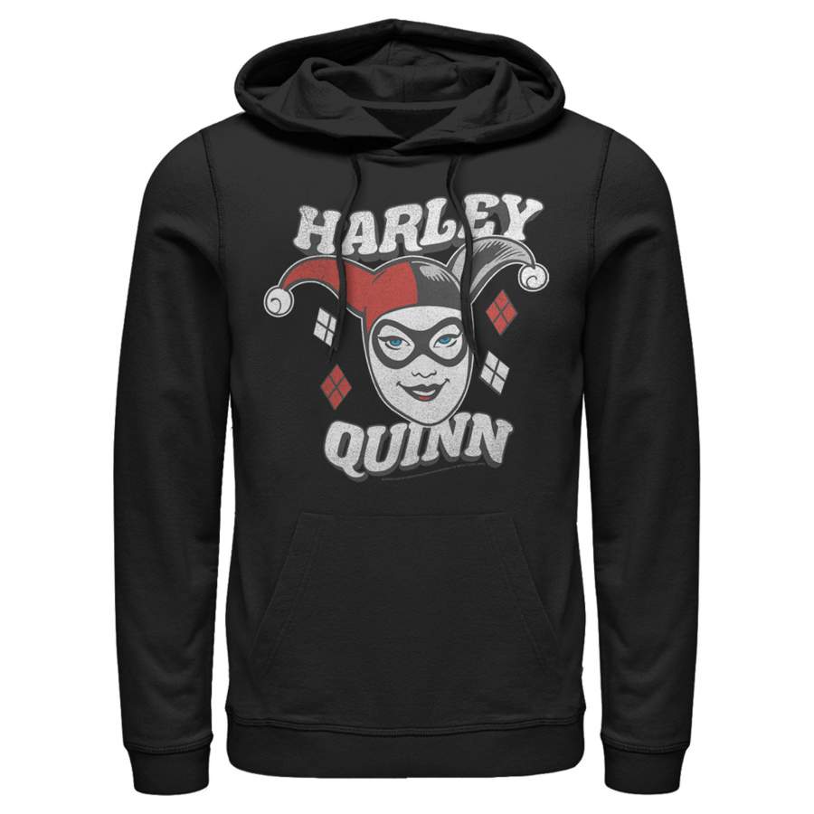 Batman Men’s Harley Quinn Smile Face  Lightweight Hoodie