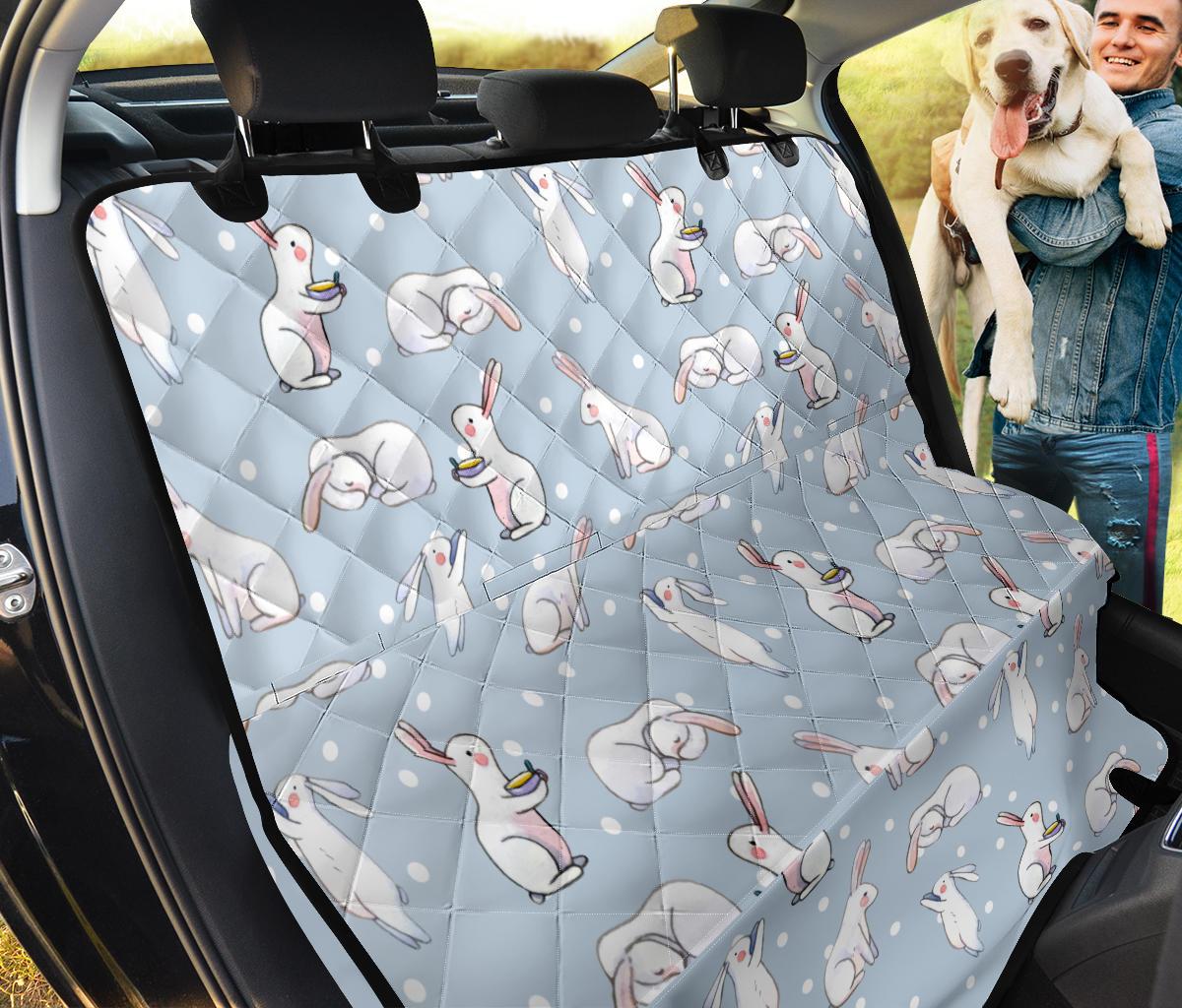 Rabbit Pattern Print Design Rb06 Rear Dog  Seat Cover