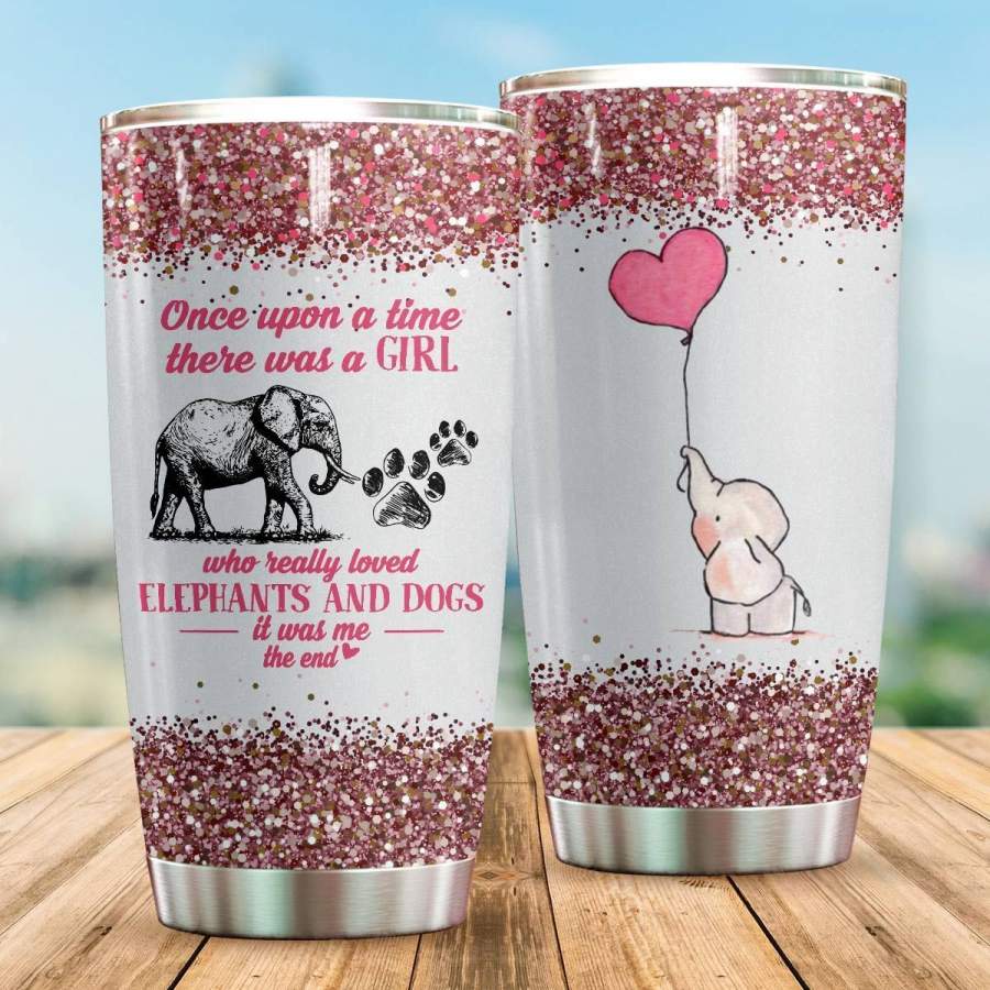 There Was A Girl Who Really Loved Elephants   Insulated Stainless Steel Tumbler Cup