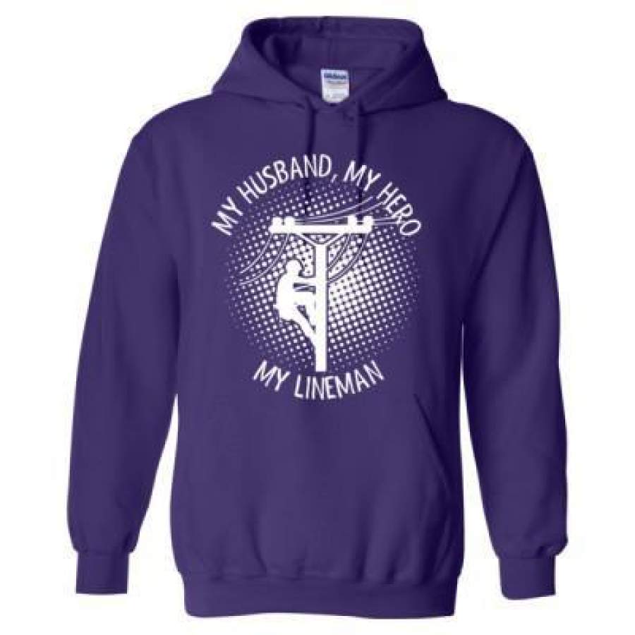 AGR My Husband My Hero My Lineman – Heavy Blend™ Hooded Sweatshirt