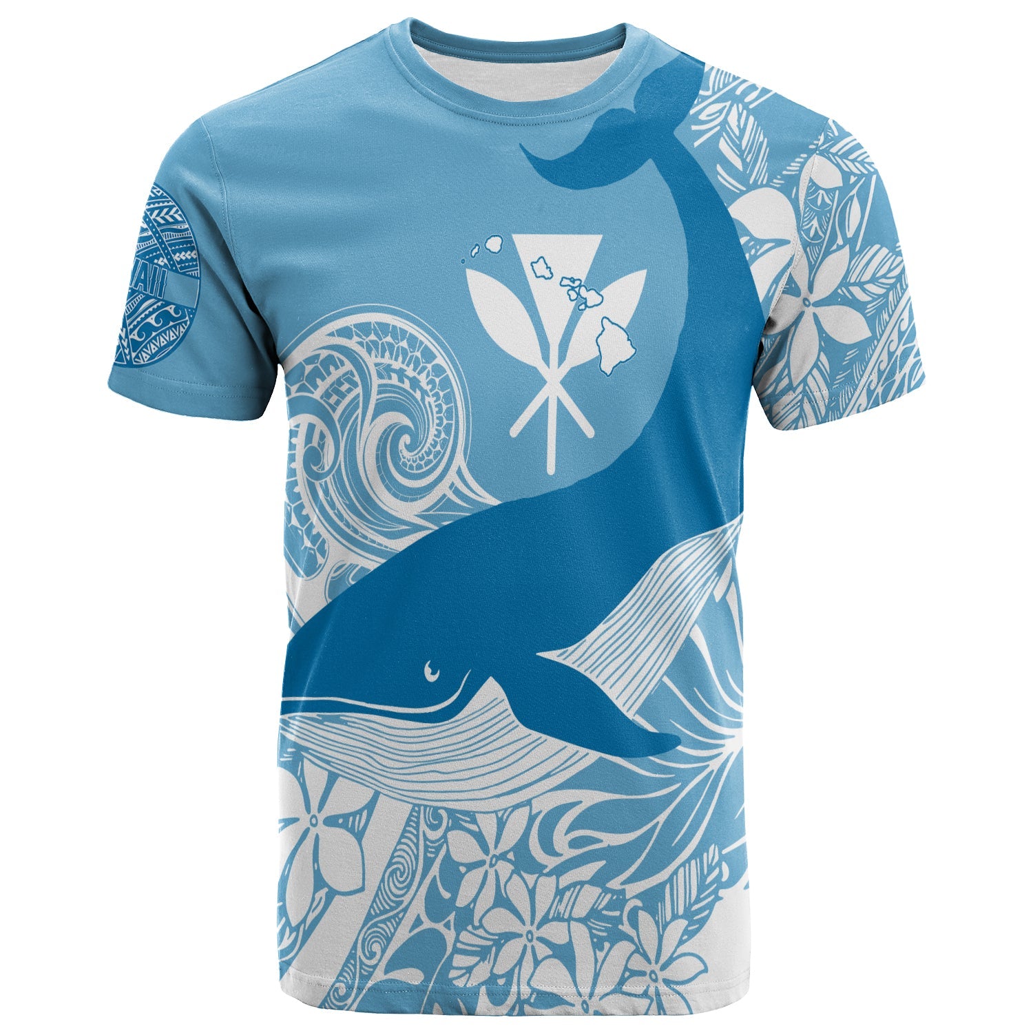 (Custom Personalized) Hawaii Koholā Humpback Whale T Shirt Cerulean Lt7