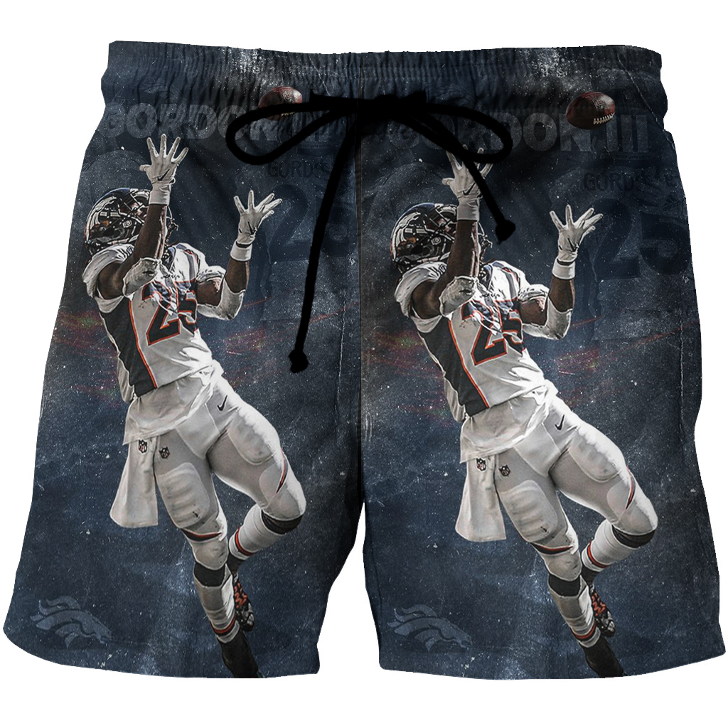 Denver Broncos Melvin Gordon2 3D All Over Print Summer Beach Hawaiian Short