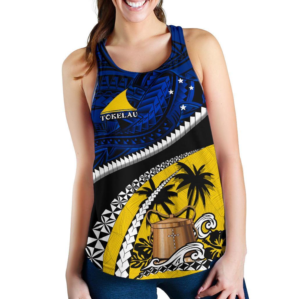 Tokelau Women’S Racerback Tank Polynesian Shark Tattoo