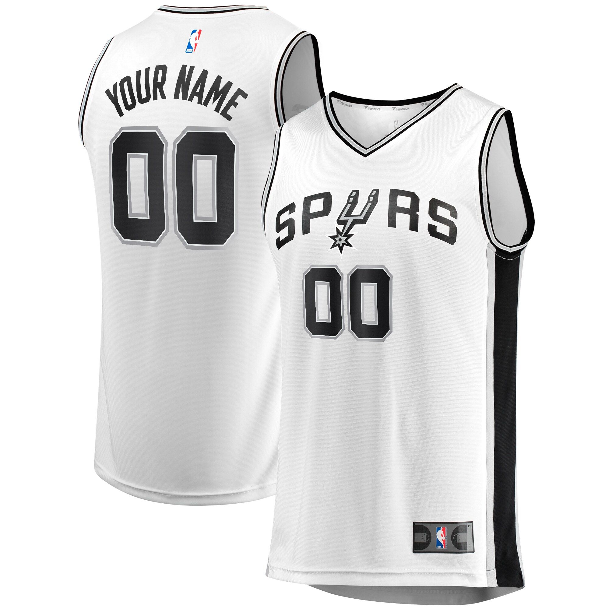 San Antonio Spurs Branded Youth Fast Break Replica Custom Jersey – Association Edition – White