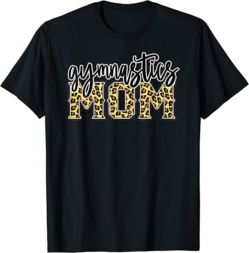 Gymnastics Mom Leopard Print Womens Proud Gymnast Mother T-Shirt