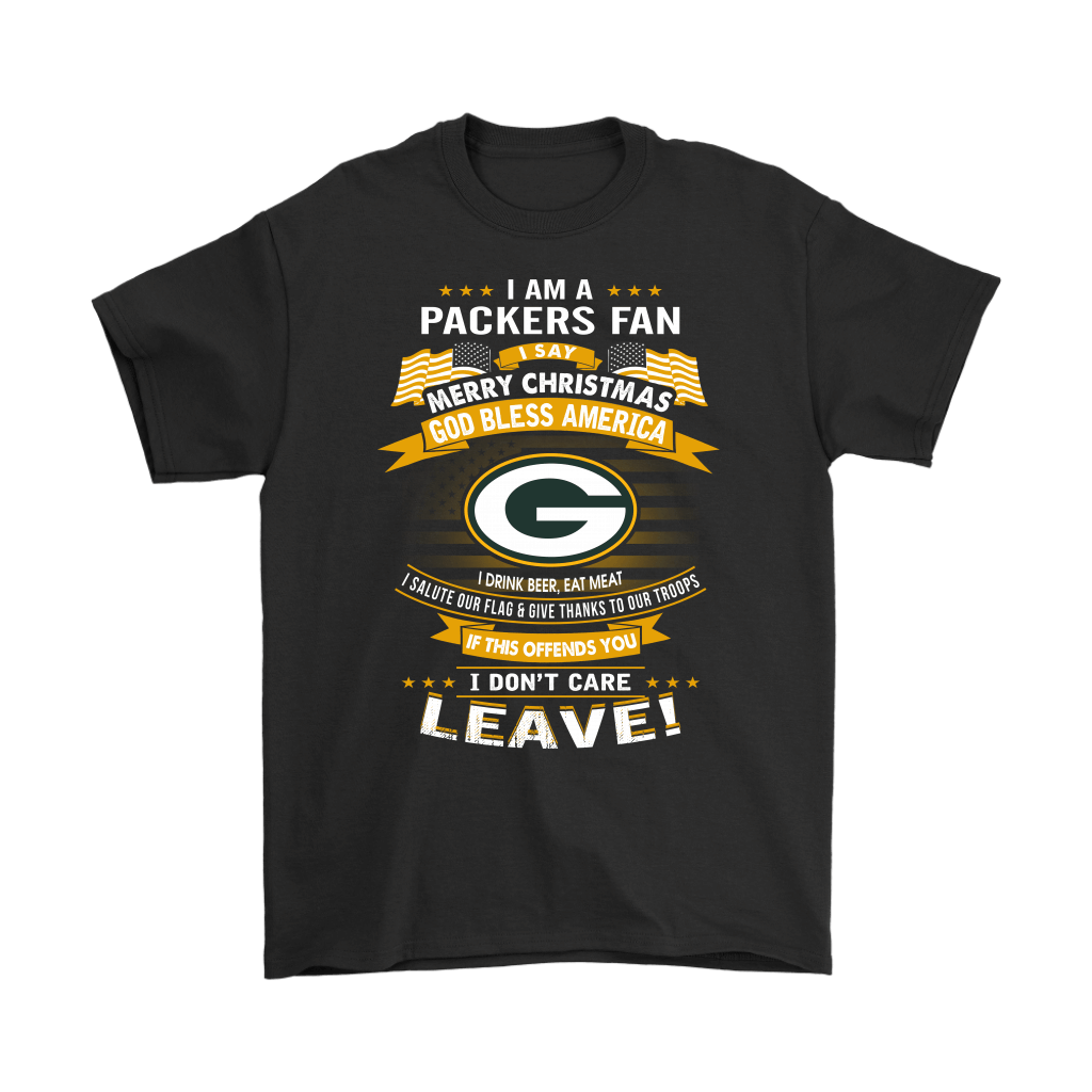 Shop from 1000 unique A Green Bay Packers Fan Merry Christmas God Bless America Shirts