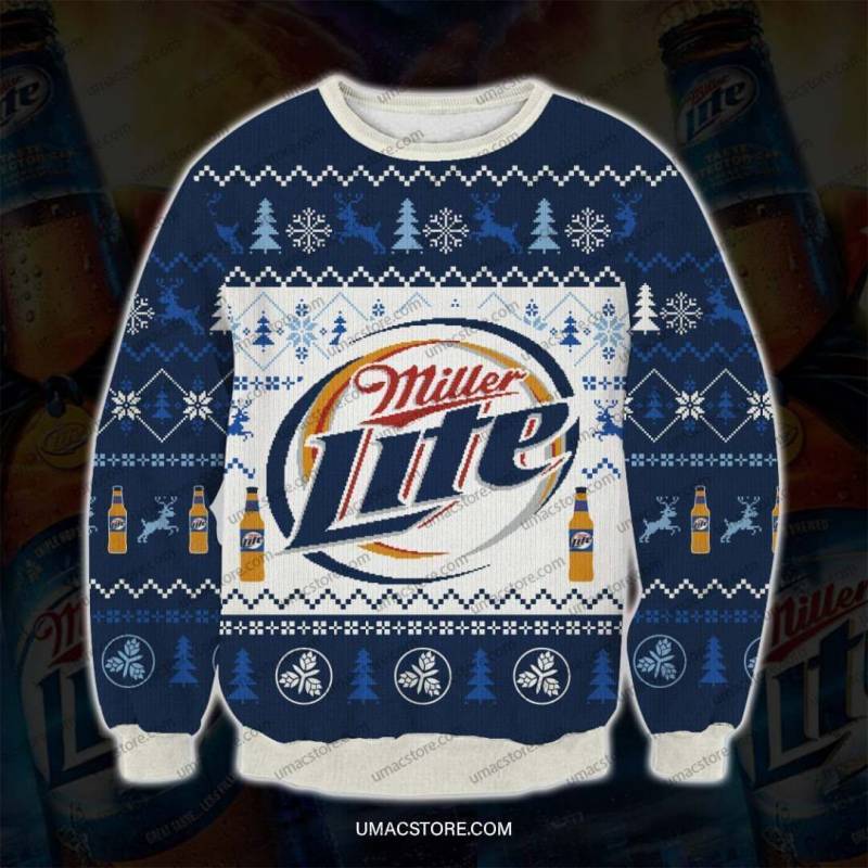 Miller Lite V2 3009 3D Print Ugly Christmas Sweatshirt