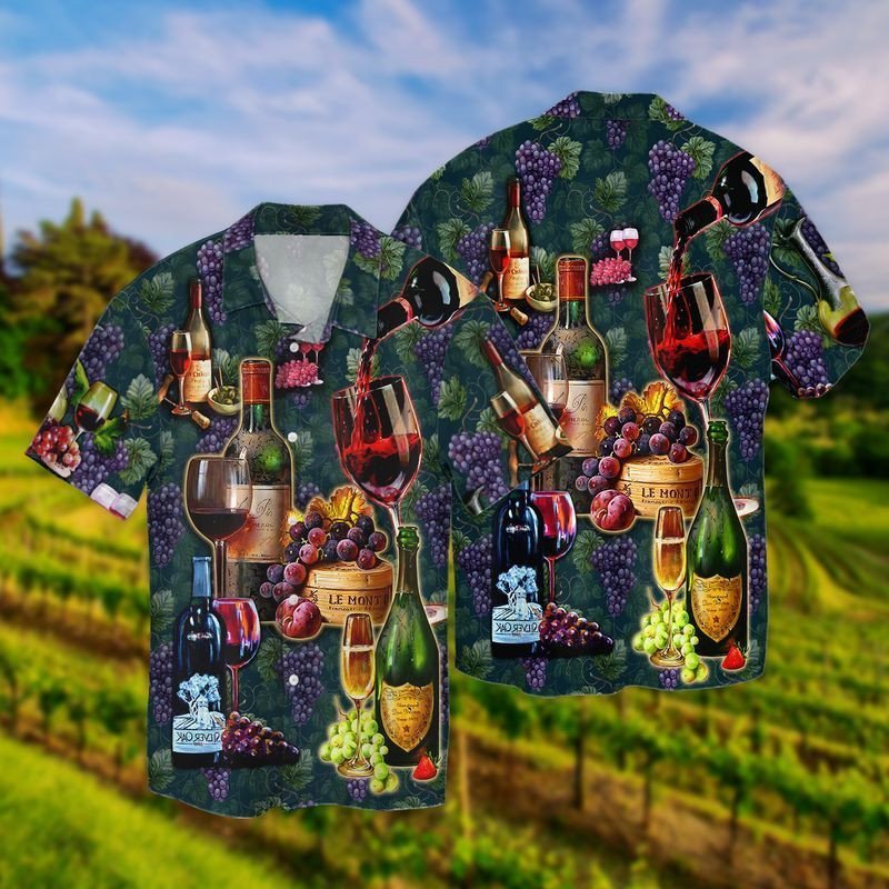 Wine Grapes For Men And Women Graphic Print Short Sleeve Hawaii Casual Shirt Ha86974