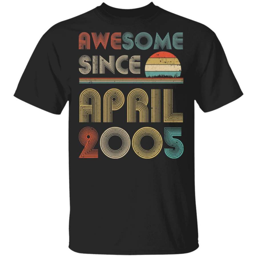 Awesome Since April 2005 Vintage 15th Birthday Gifts T-shirt