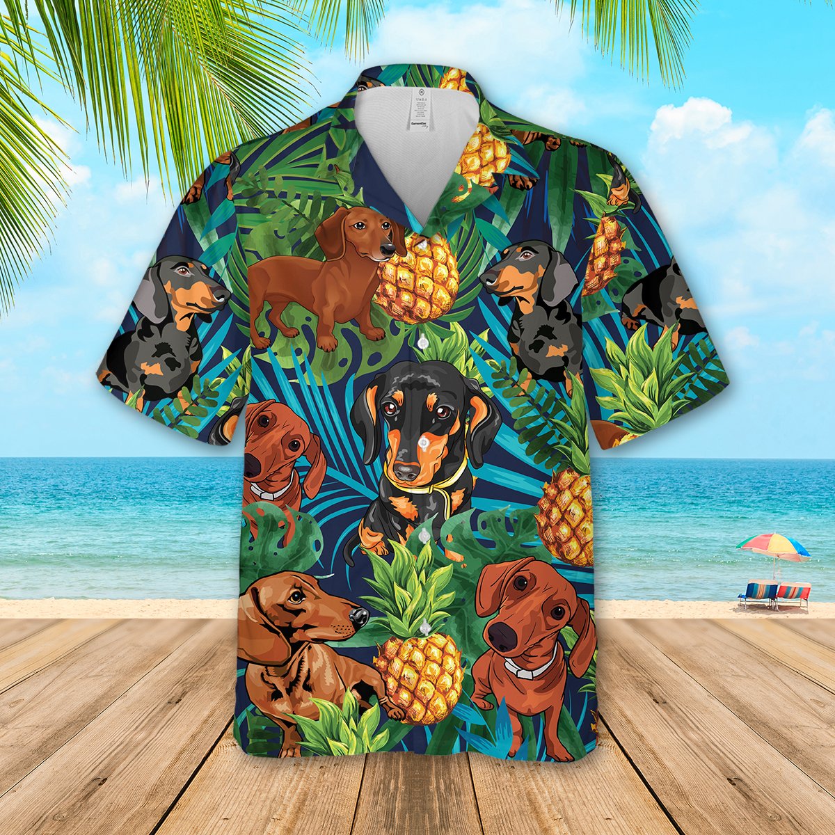 Dachshund Hawaii Tropical Shirt 7 Ha85374