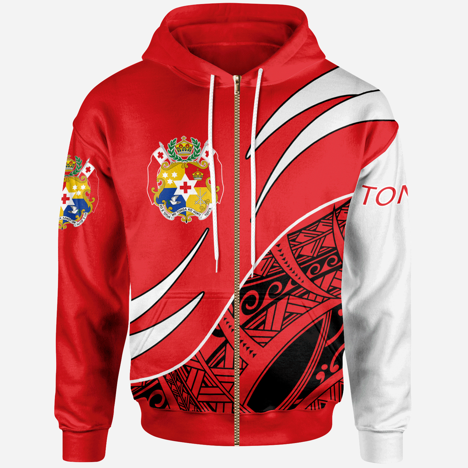 Tonga Zip Hoodie – Custom Personalised Symmetrical Lines – BN27