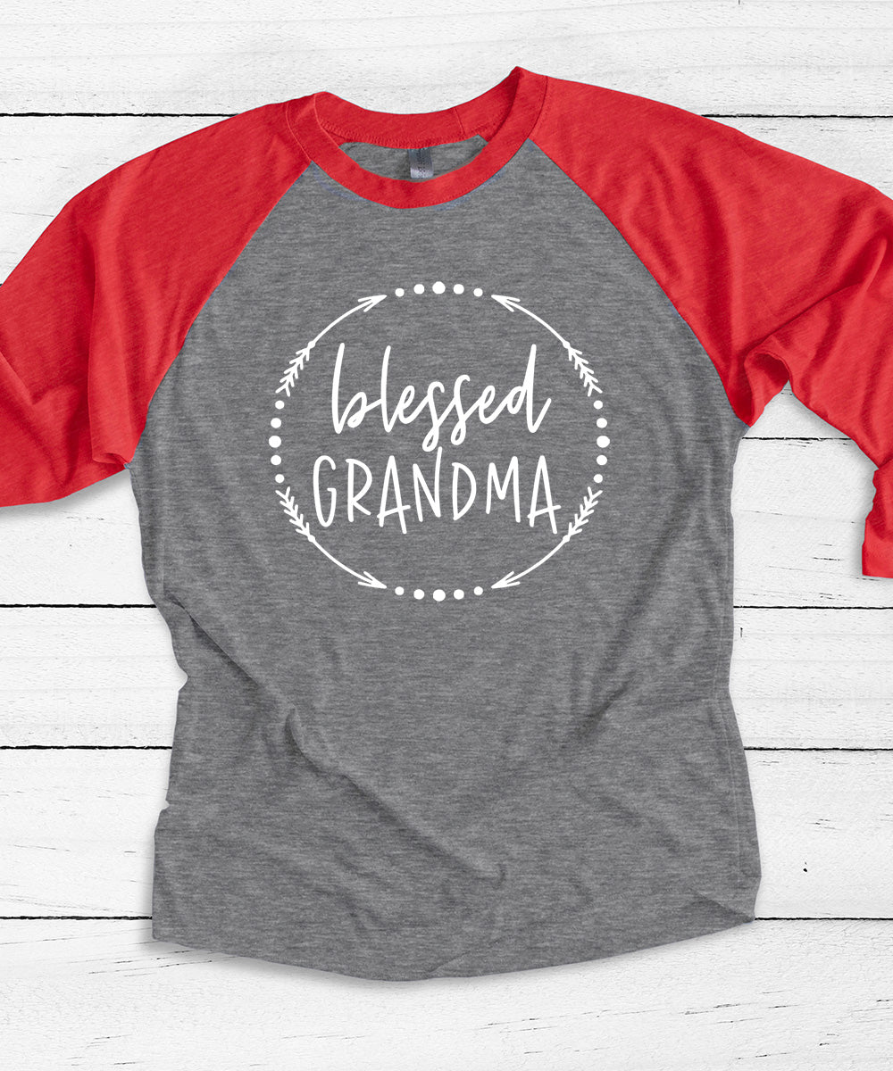 Blessed Grandma Raglan Baseball Tee