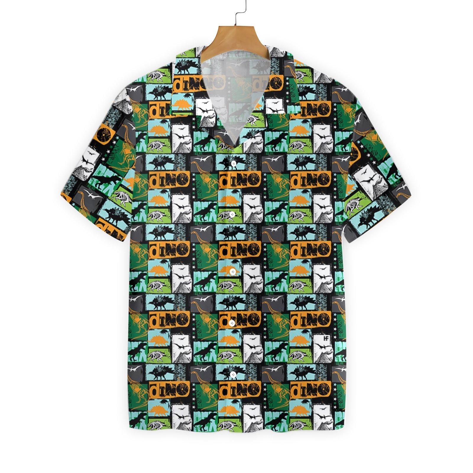 Dinosaur Collage Art 2610 Hawaii Shirt Ha18929