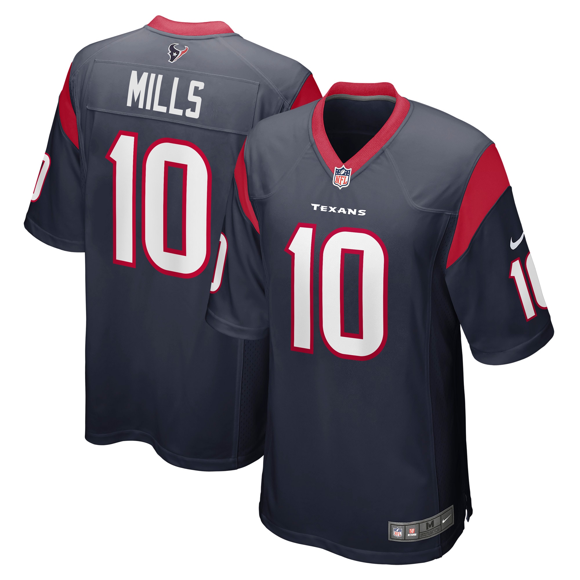 Men’s Houston Texans Davis Mills Navy Player Game Jersey