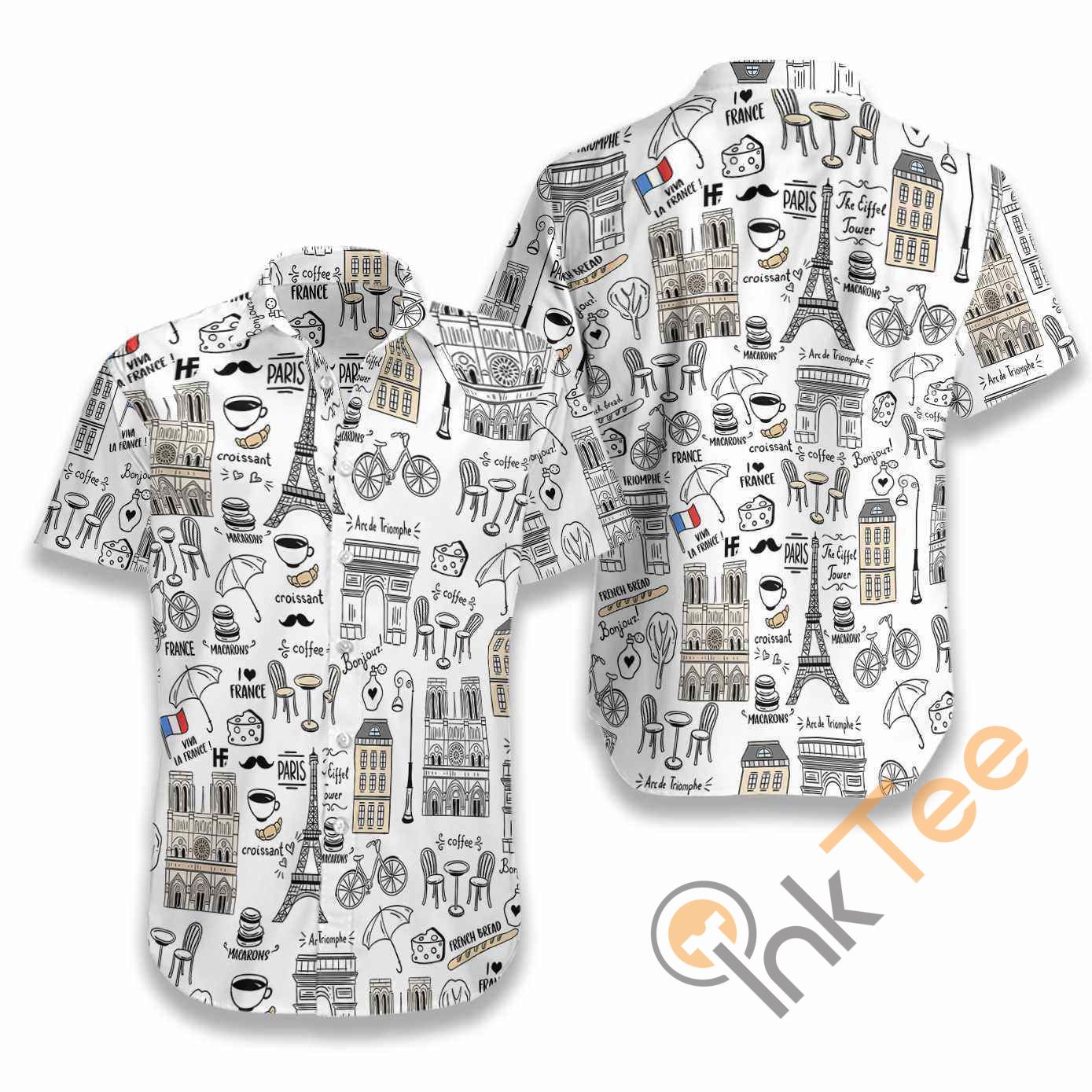 I Love France Doodle Hawaii Shirts Ha46063