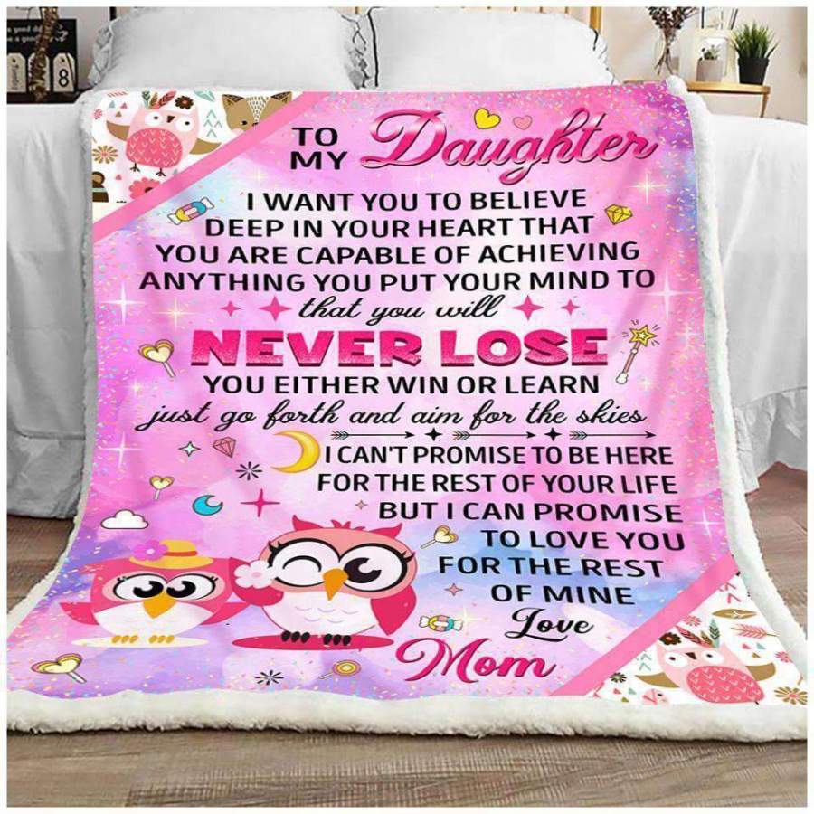 Owl Blanket Gift For Daughter You Will Never Lose